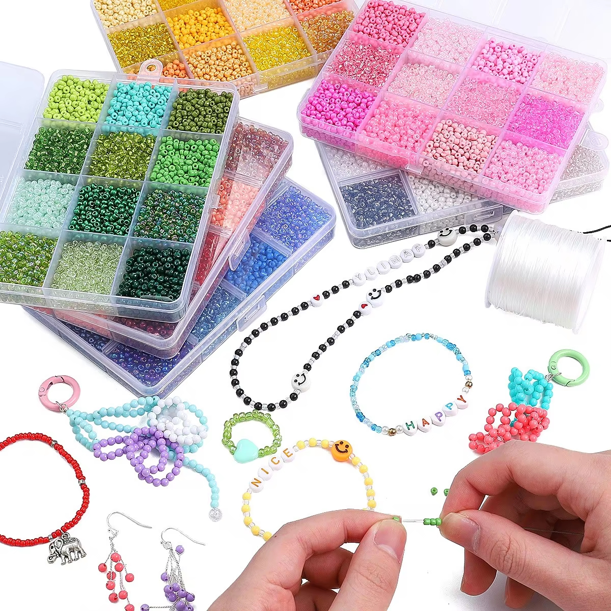 3600pcs 3mm Glass Seed Beads,  - Craft Embellishment Storage 리뷰 및 가격