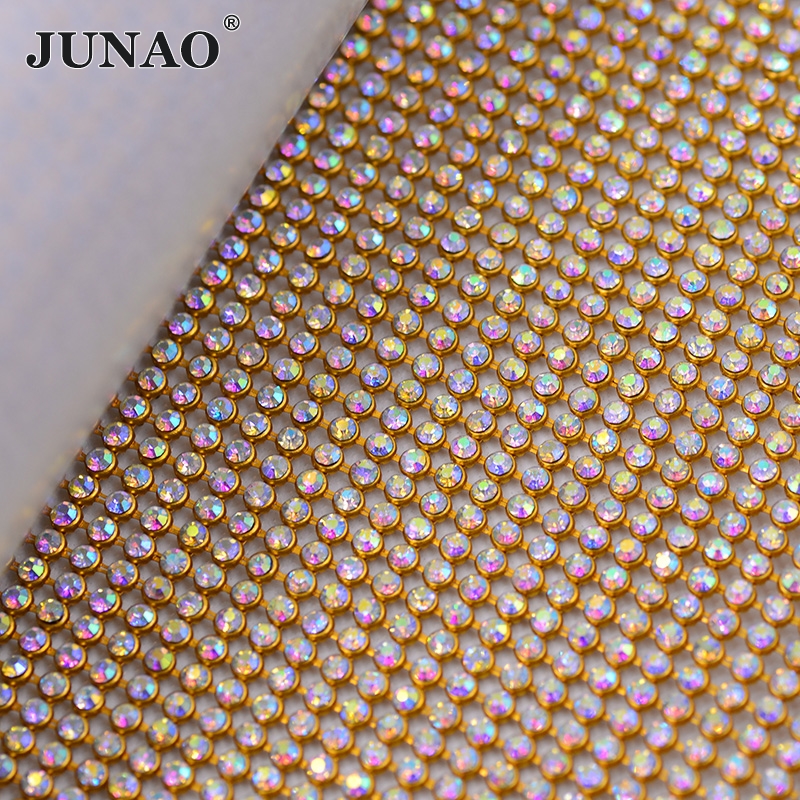 JUNAO 45*120cm Crystal AB Glas - Crystal Mesh Fabric 리뷰 및 가격