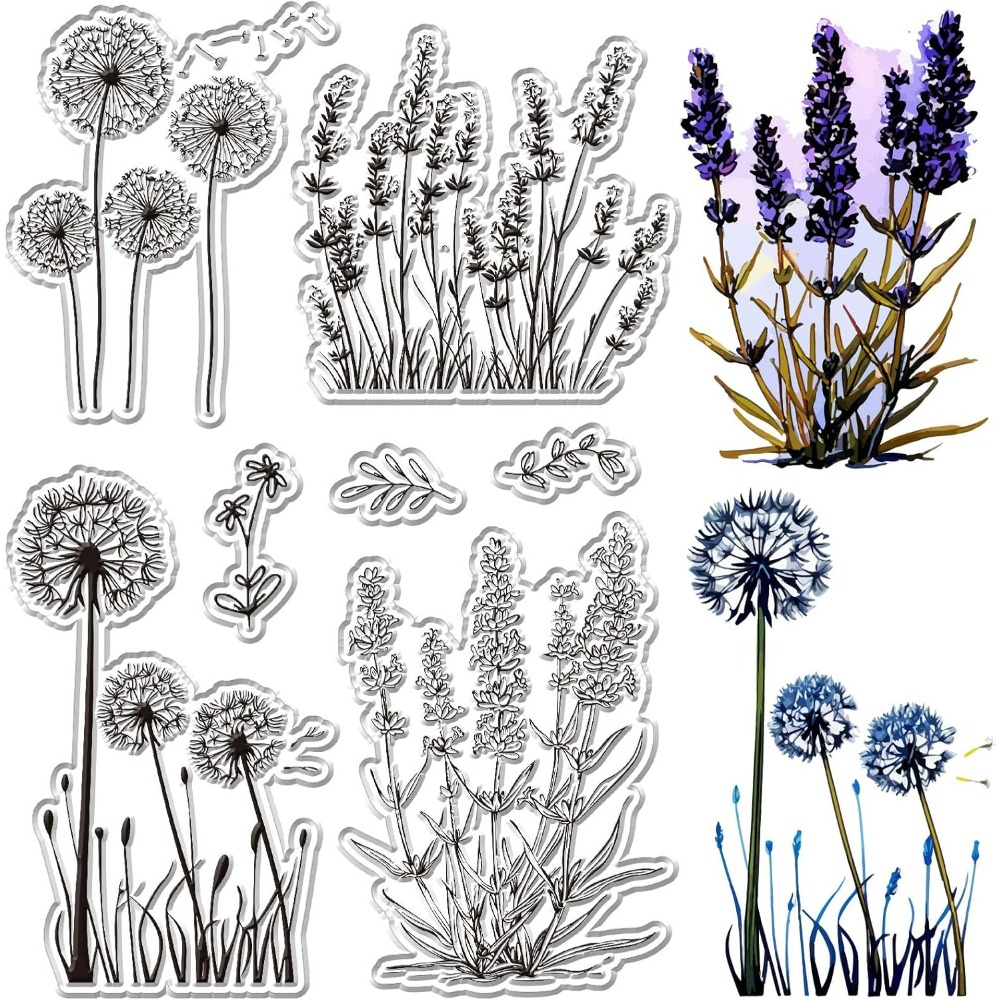 Dandelion Clear Stamps Lavende - Embellishment Crafts 리뷰 및 가격