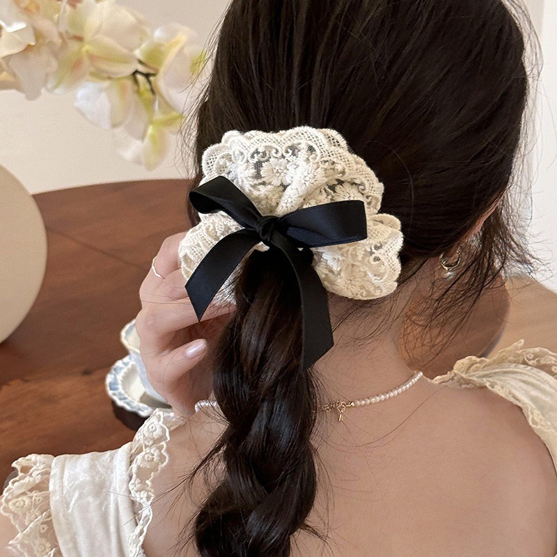 French retro double layered bo - Lace Ribbon Trim 리뷰 및 가격