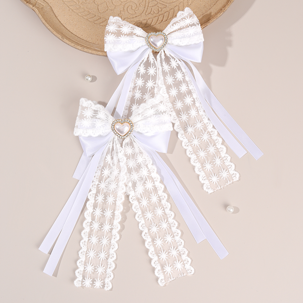 2Pcs Flower Lace Bow Hair Clip - Lace Ribbon Trim 리뷰 및 가격