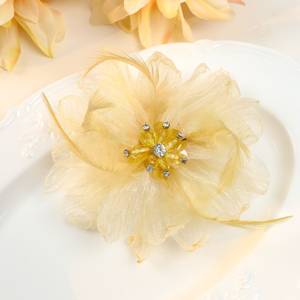 Handmade Mesh Feather Flower B - Crystal Mesh Fabric 리뷰 및 가격
