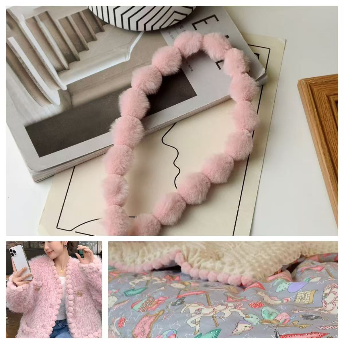 3cm Faux Rabbit Fur Pom Pom Ba - Fringe Ribbon Sewing 리뷰 및 가격