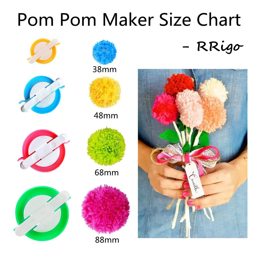 4-Size Pom Pom Maker Kit with  - Pom Pom Maker Tool 리뷰 및 가격