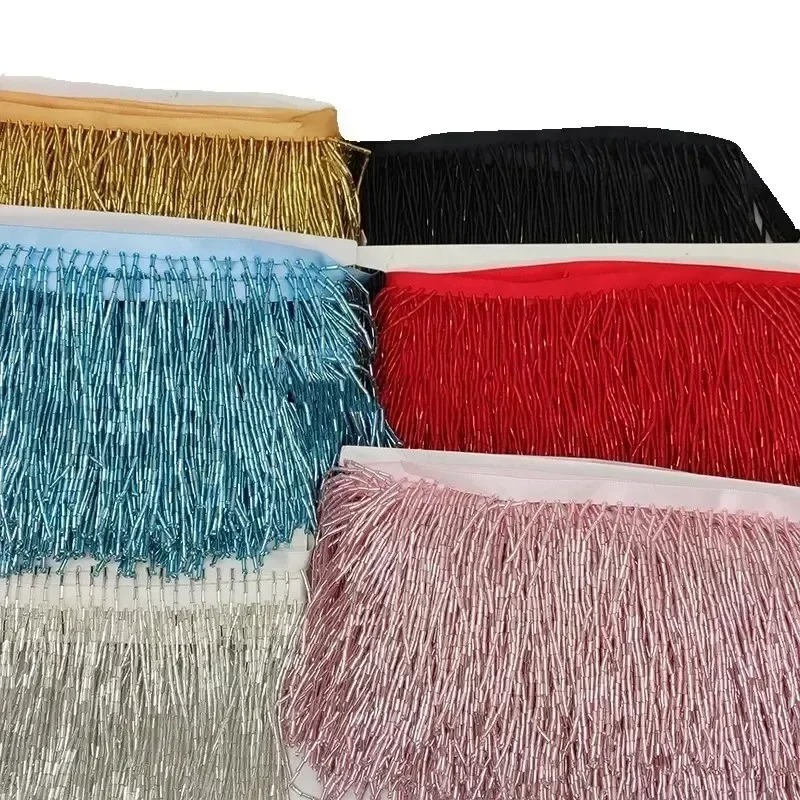 10CM Silver Red Bead Tube Tass - Tassel Fringe Trim 리뷰 및 가격