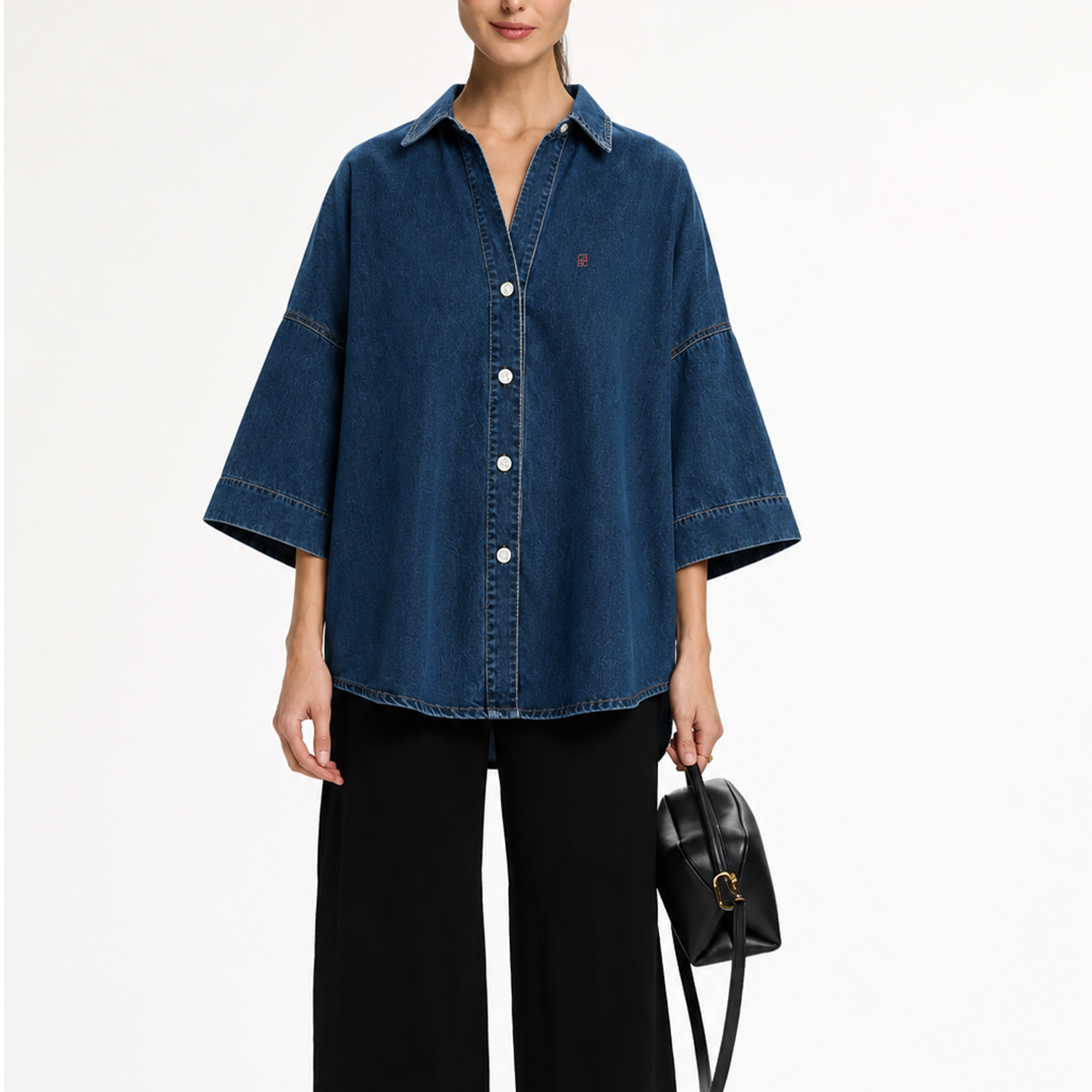 CH Letter Embroidered Solid Co - Embellish Knit 리뷰 및 가격