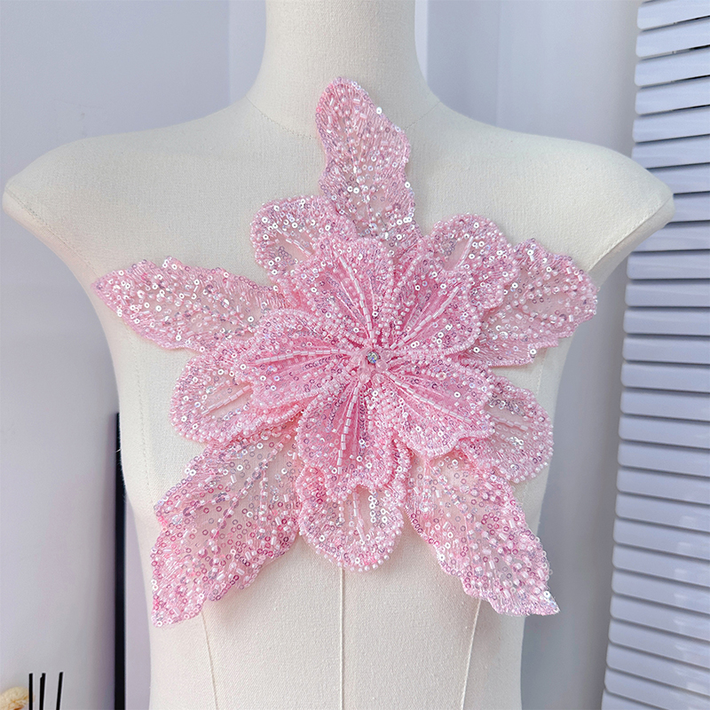 Sequin Beaded Flower Collar Ap - Applique Patch Flower 리뷰 및 가격