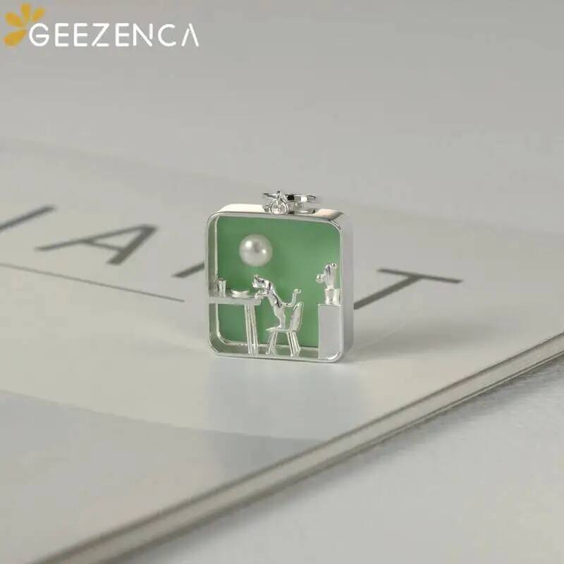 GEEZENCA 925 Sterling Silver G - Pearl Trim Chain 리뷰 및 가격