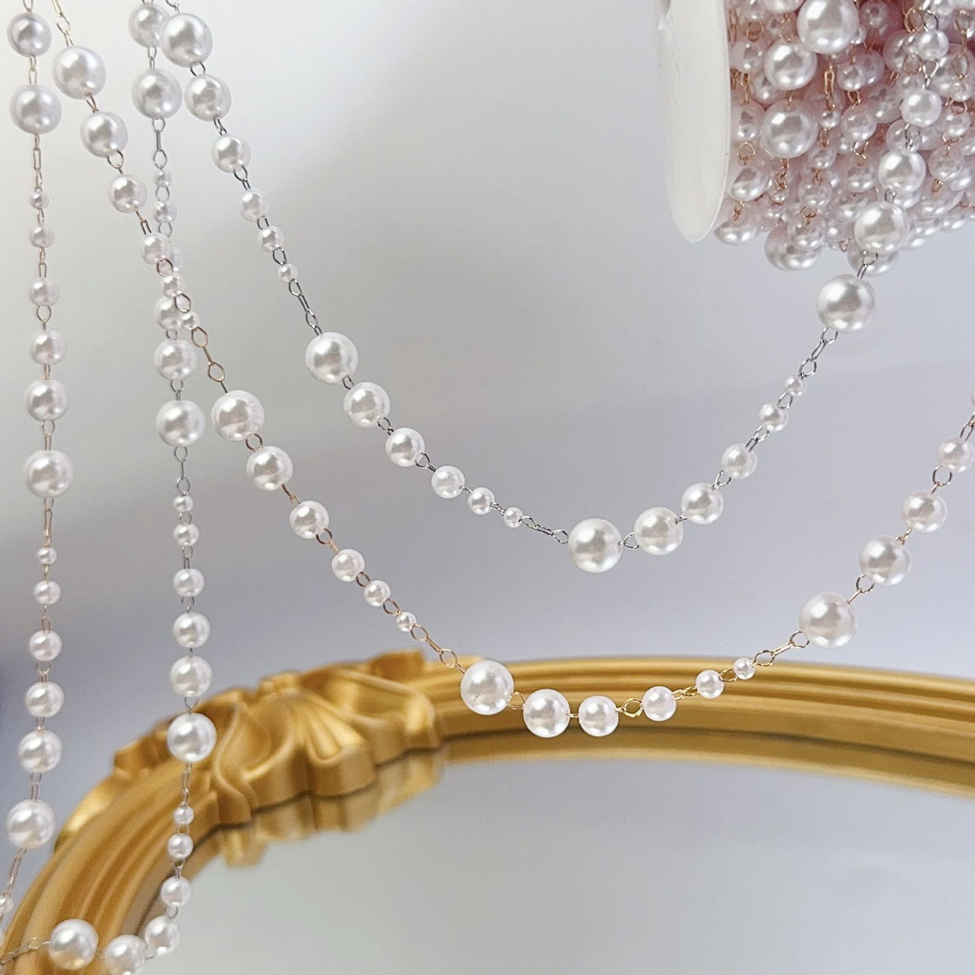 3-8mm Pearl Copper Chain, Anci - Beaded Trim Fringe 리뷰 및 가격