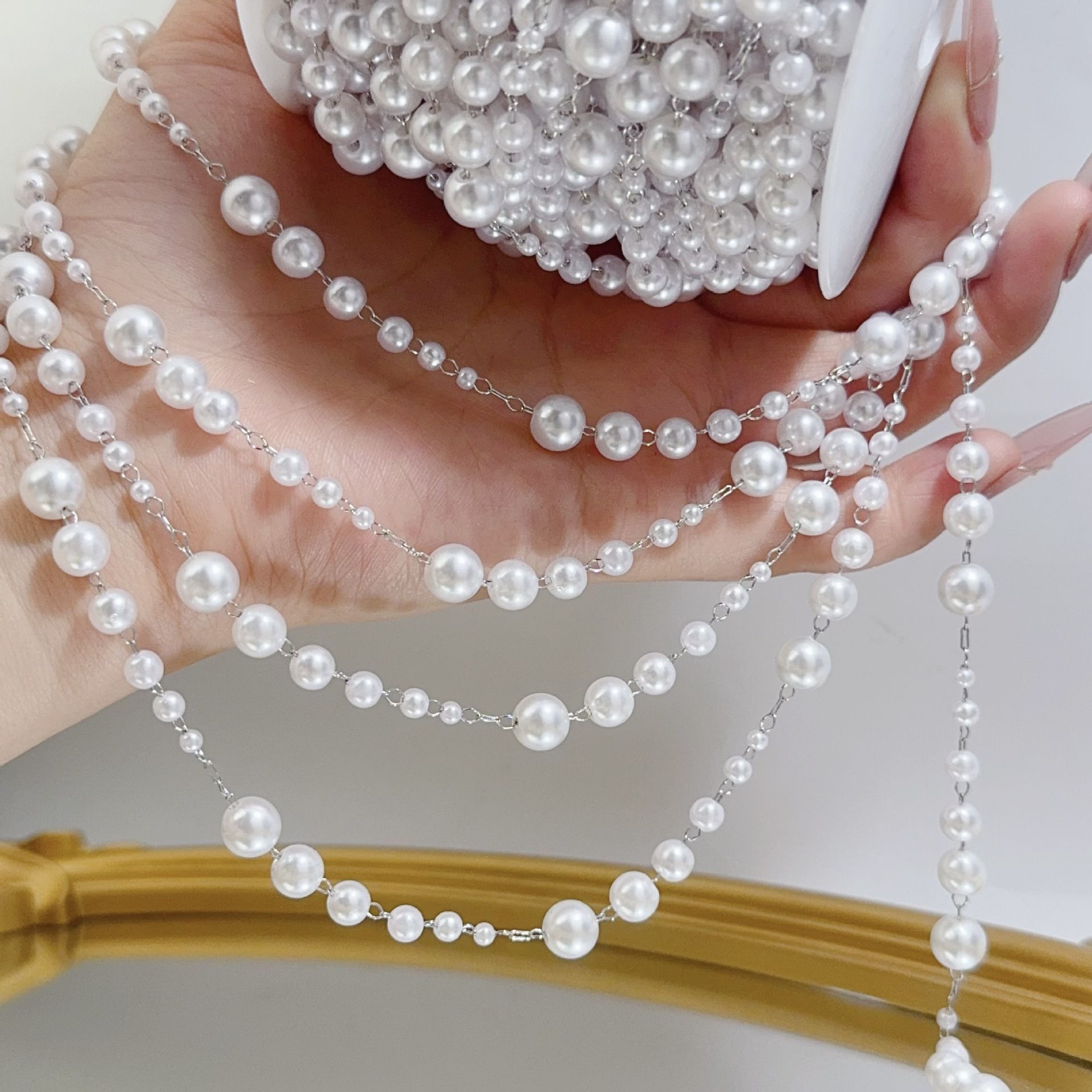 3-8mm Pearl Copper Chain, Anci - Beaded Trim Fringe 리뷰 및 가격