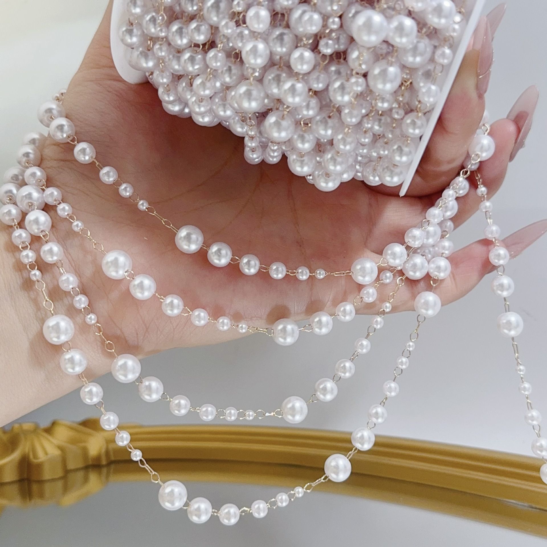 3-8mm Pearl Copper Chain, Anci - Beaded Trim Fringe 리뷰 및 가격