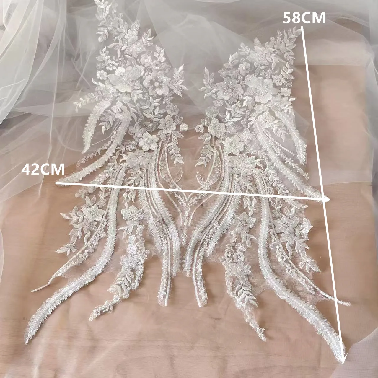 New Beaded Sequins Lace Mirror - Applique Patch Flower 리뷰 및 가격