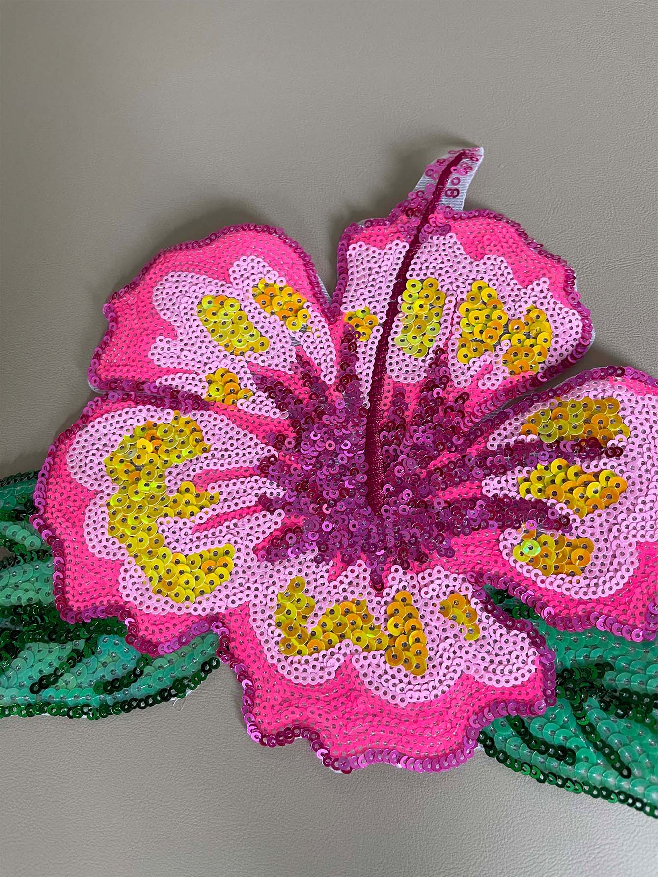 1 Piece 26CM Shining Pink Sequ - Applique Patch Flower 리뷰 및 가격