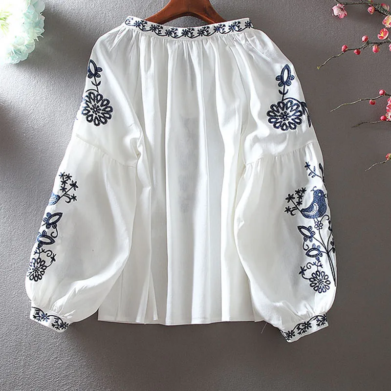2026 Women's Retro Blouse Nati - Tassel Fringe Trim 리뷰 및 가격