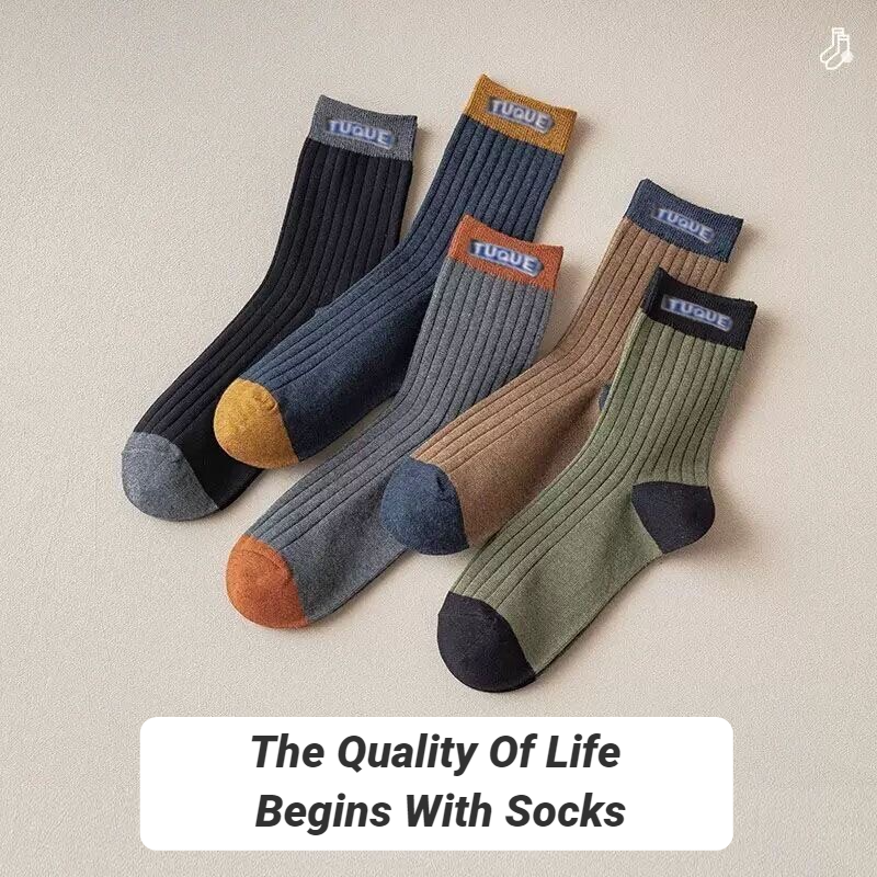 5 Pairs Men's Trendy Color Blo - Embellish Knit 리뷰 및 가격