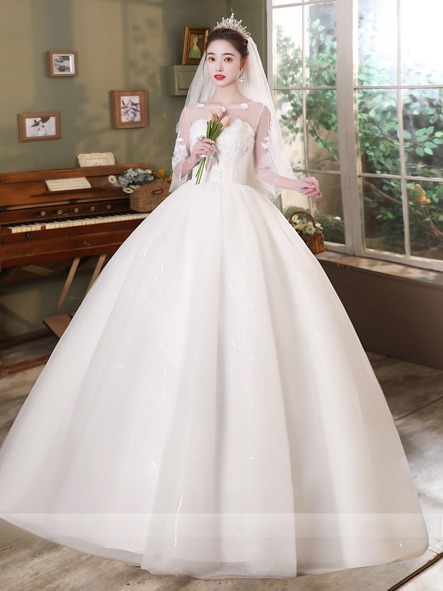 plus Size Lightweight Wedding  - Crystal Mesh Fabric 리뷰 및 가격