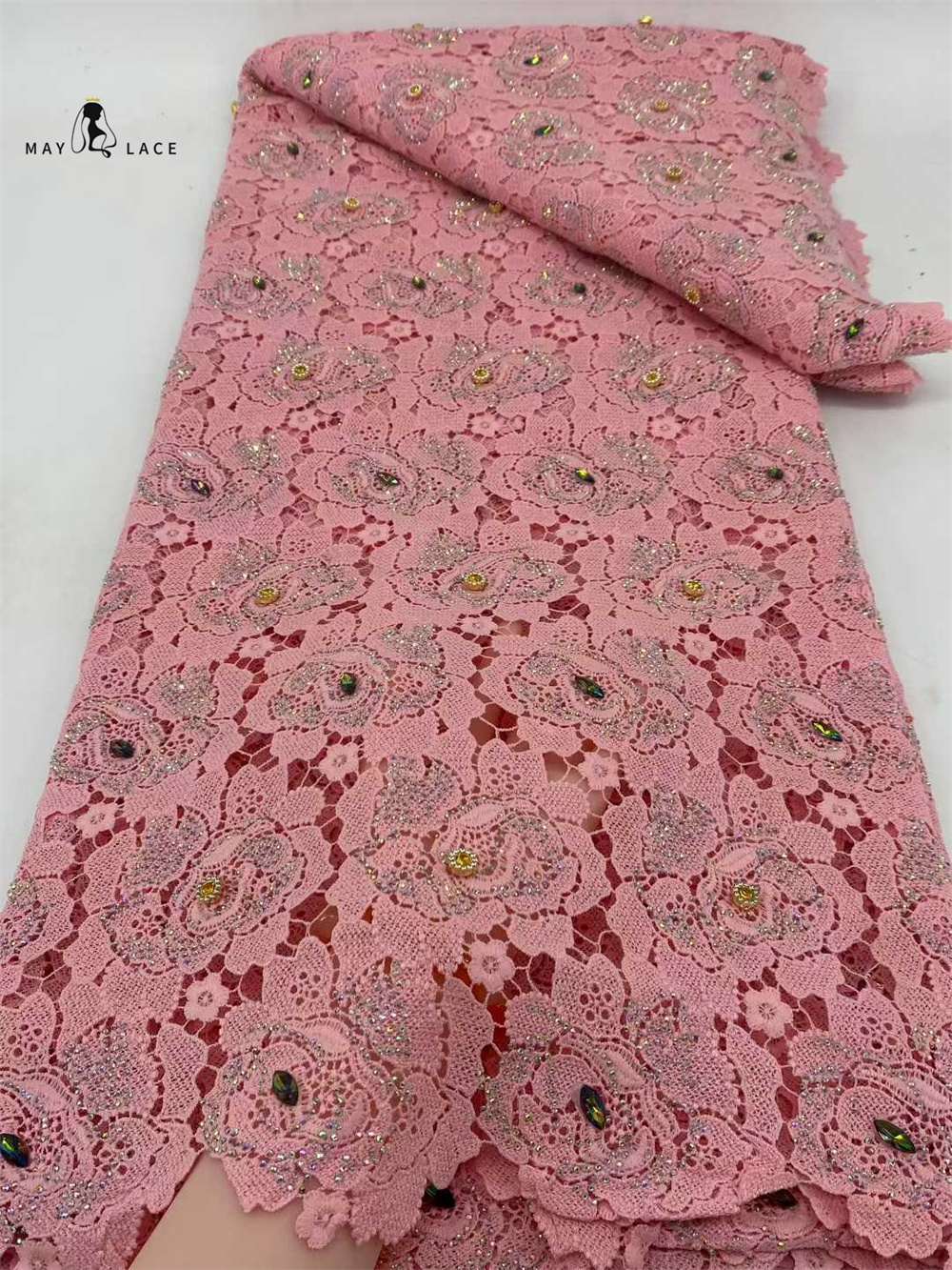 Latest Cord Guipure Lace Fabri - Crystal Mesh Fabric 리뷰 및 가격