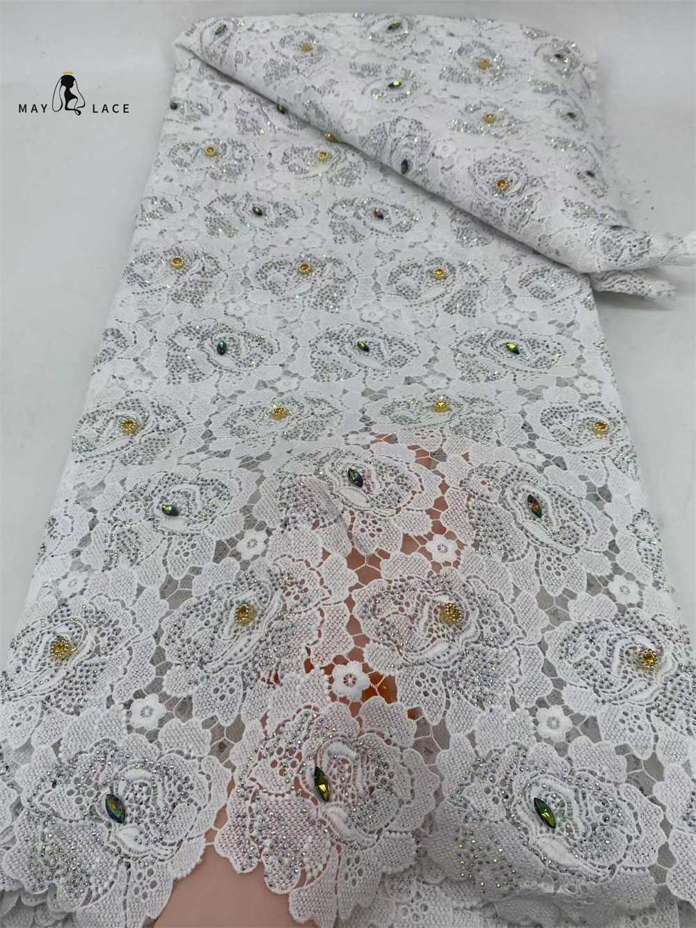 Latest Cord Guipure Lace Fabri - Crystal Mesh Fabric 리뷰 및 가격