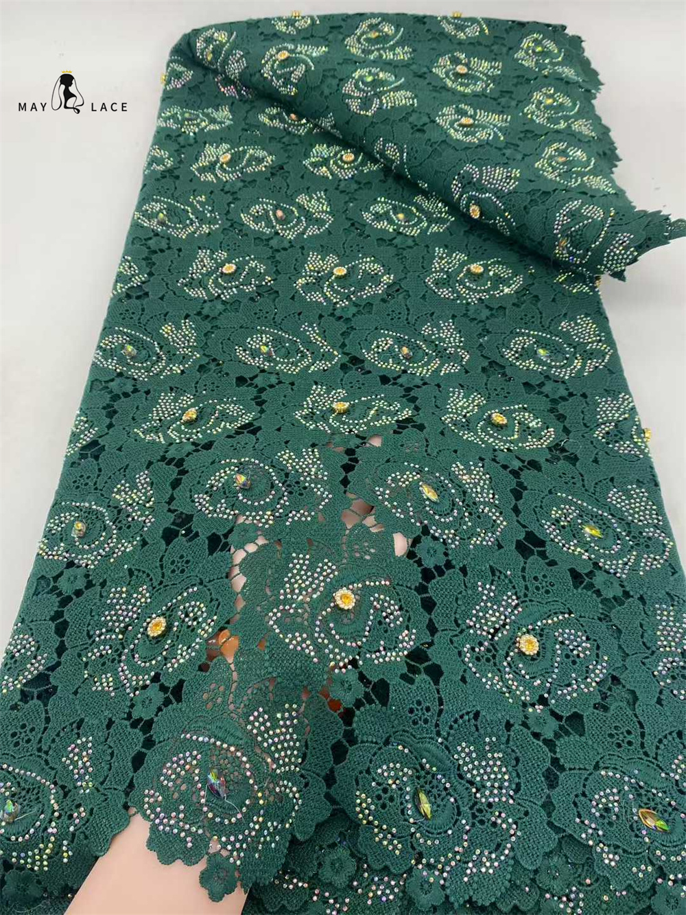 Latest Cord Guipure Lace Fabri - Crystal Mesh Fabric 리뷰 및 가격