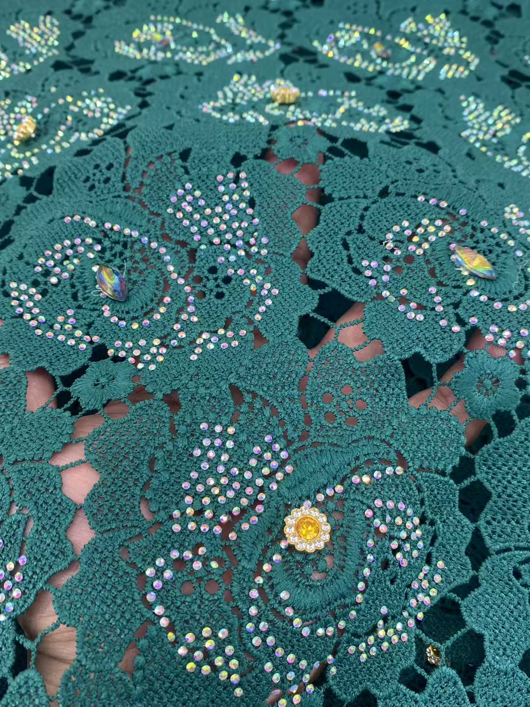 Latest Cord Guipure Lace Fabri - Crystal Mesh Fabric 리뷰 및 가격